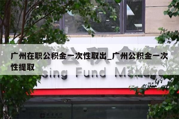 广州在职公积金一次性取出_广州公积金一次性提取